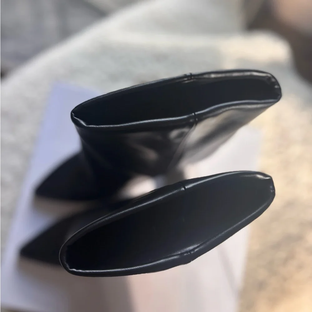 Nine West Chaye Booties Black Leather New In Box Women's Size 8.5. Slouchy Ankle - Picture 6 of 12